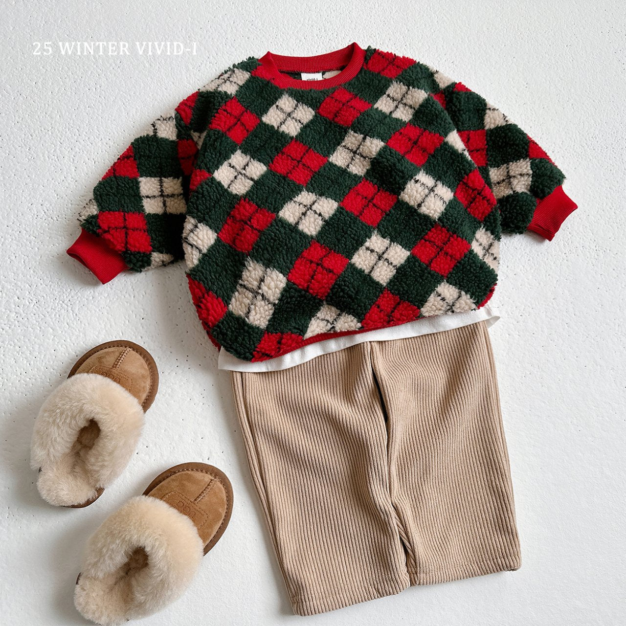 Soft fleece corduroy pants