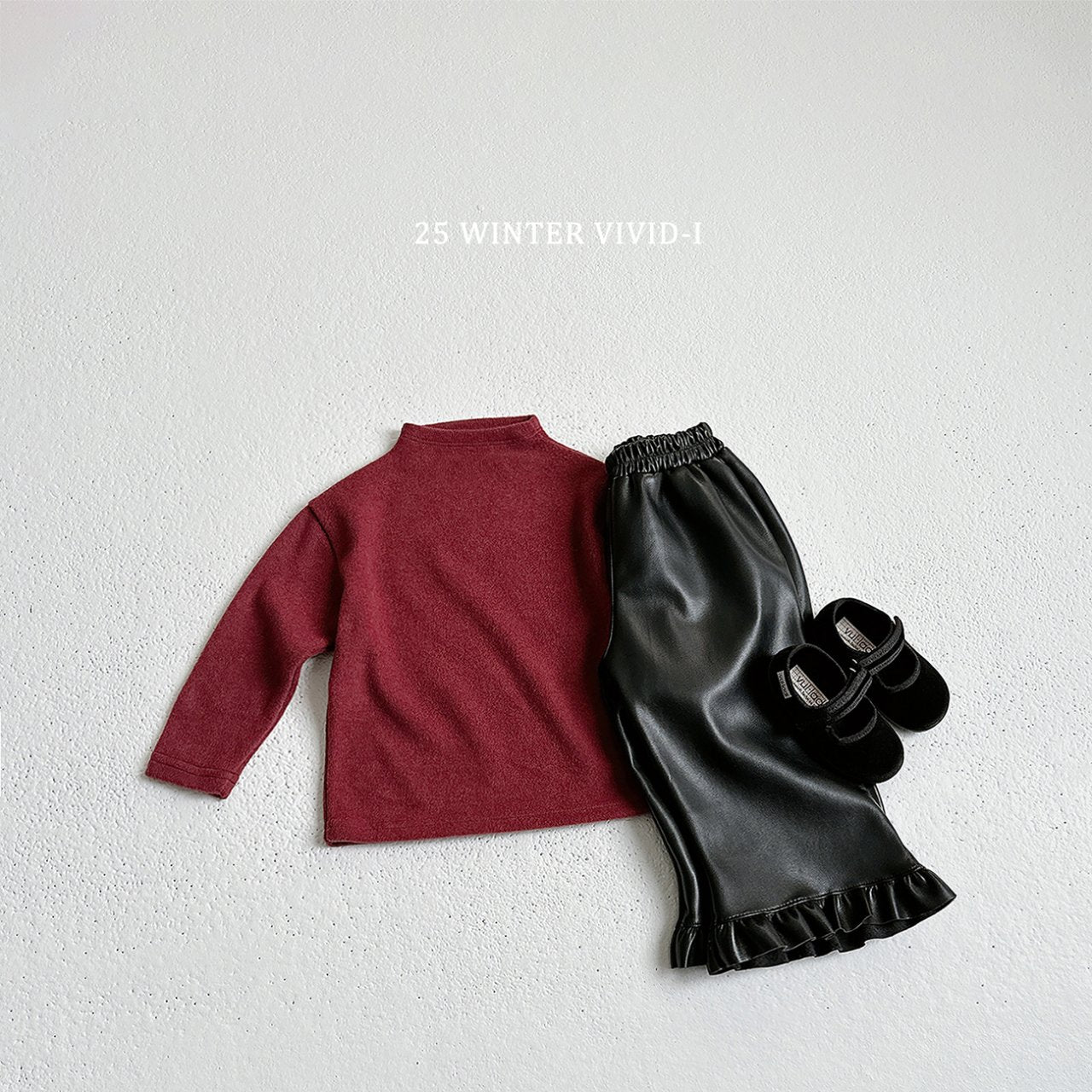 Leather frill pants