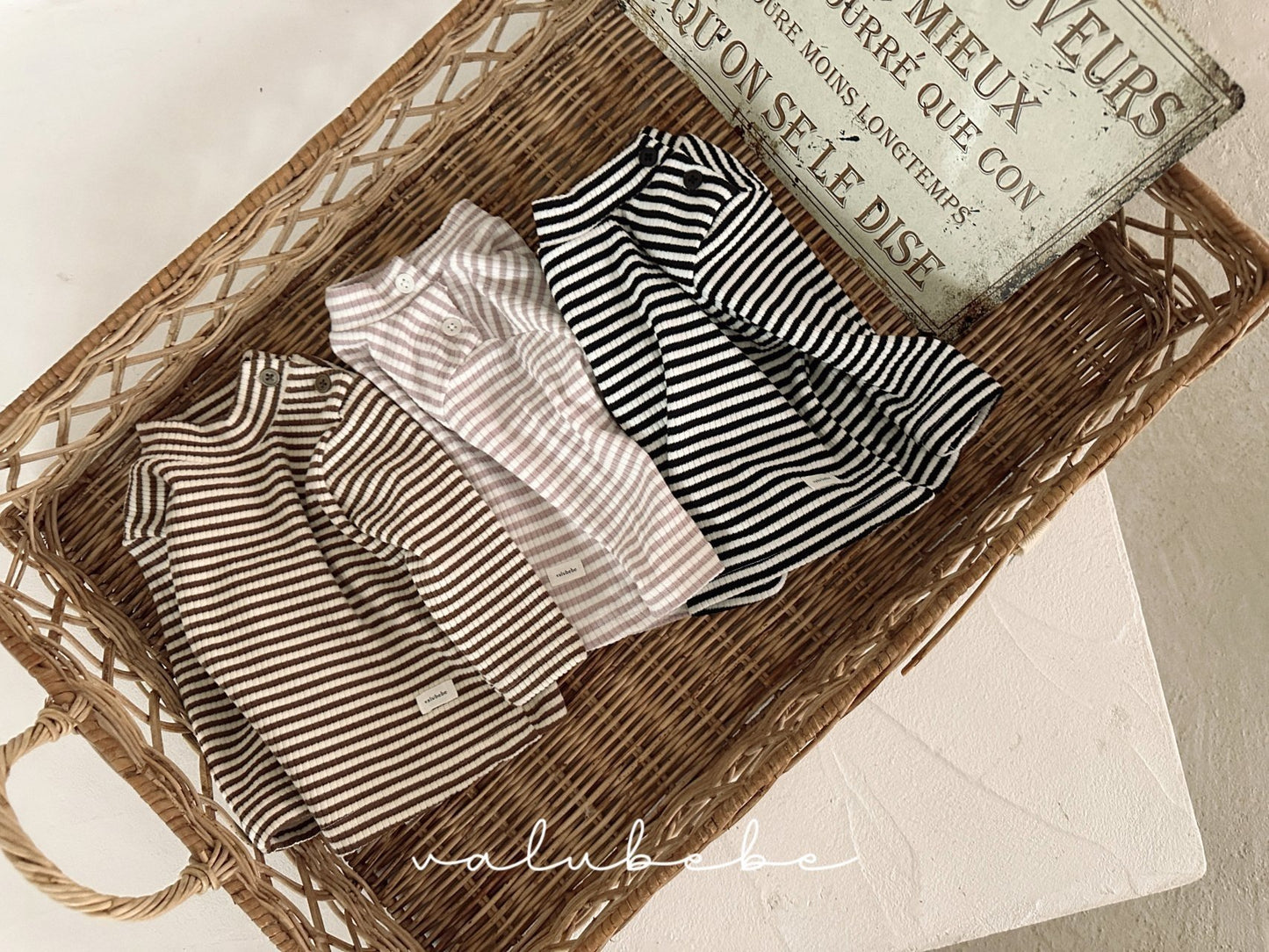 Striped mock turtleneck