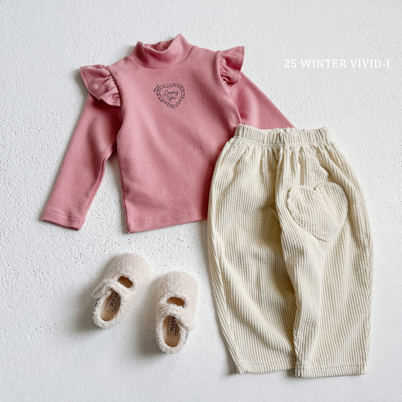 Heart pocket corduroy pants