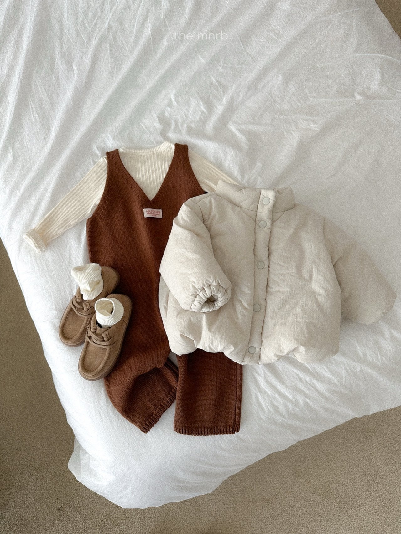Teddy knit overalls