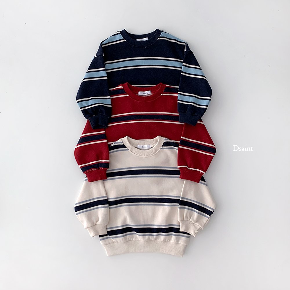 Ribbon striped sweatshirt