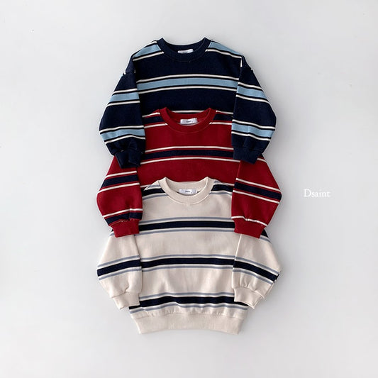 Ribbon striped sweatshirt
