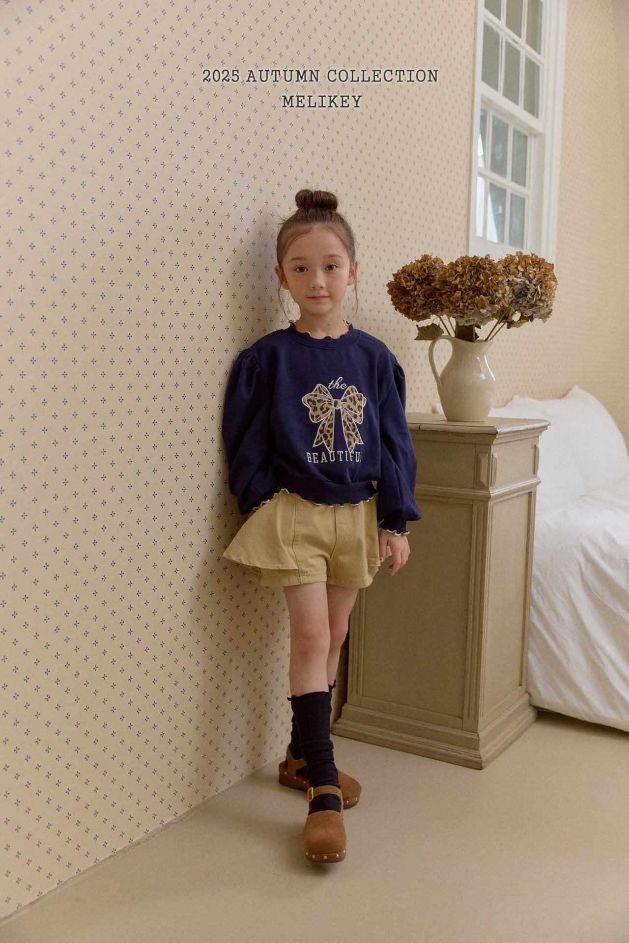 Leopard print ribbon sweatshirt