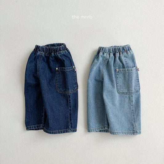 Side denim pants