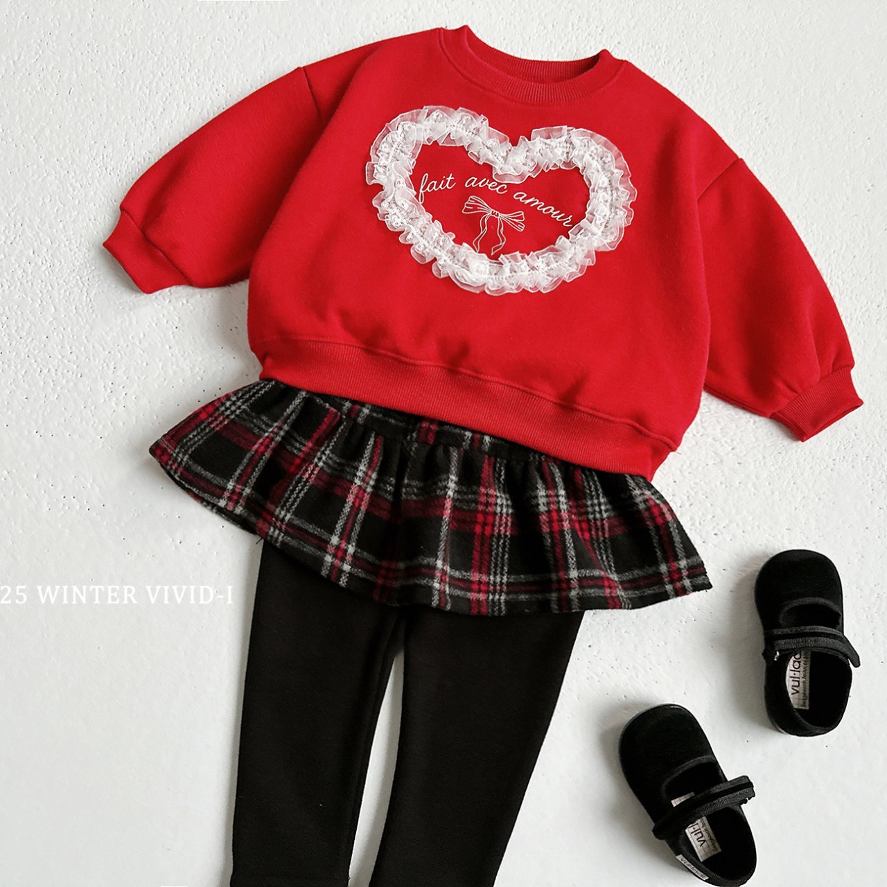 Checkered skirt leggings