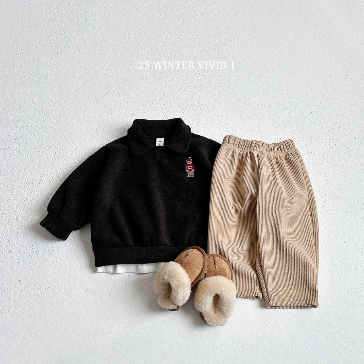 Soft fleece corduroy pants