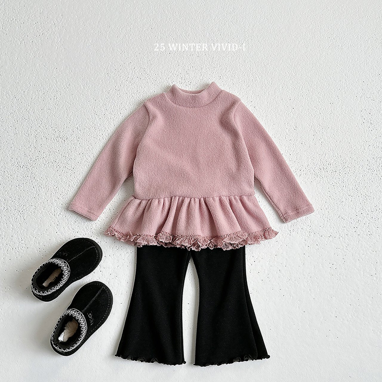 Winter plain flared pants