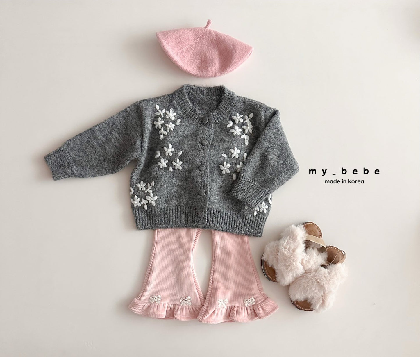 Floral embroidery cardigan