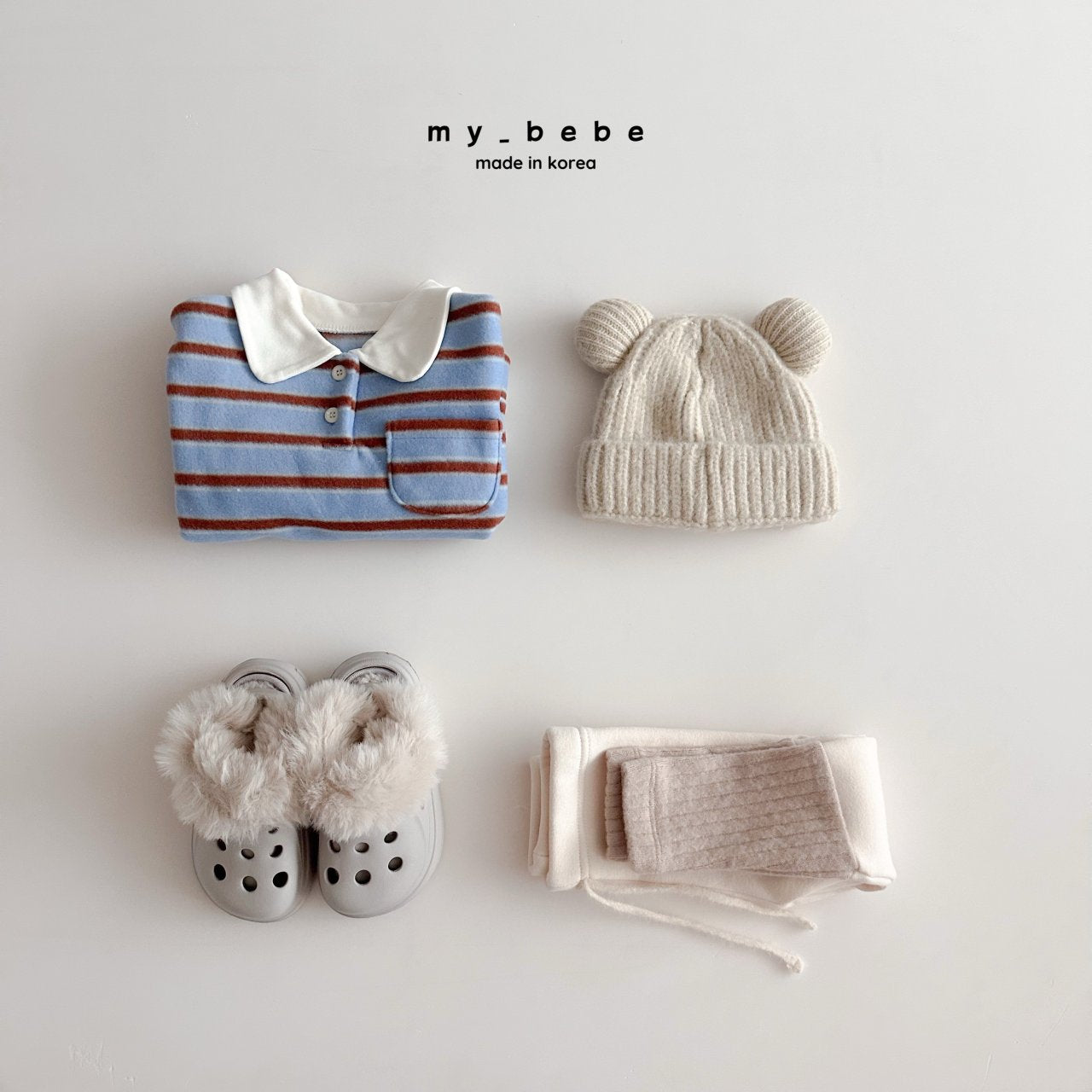 Striped collar fleece
