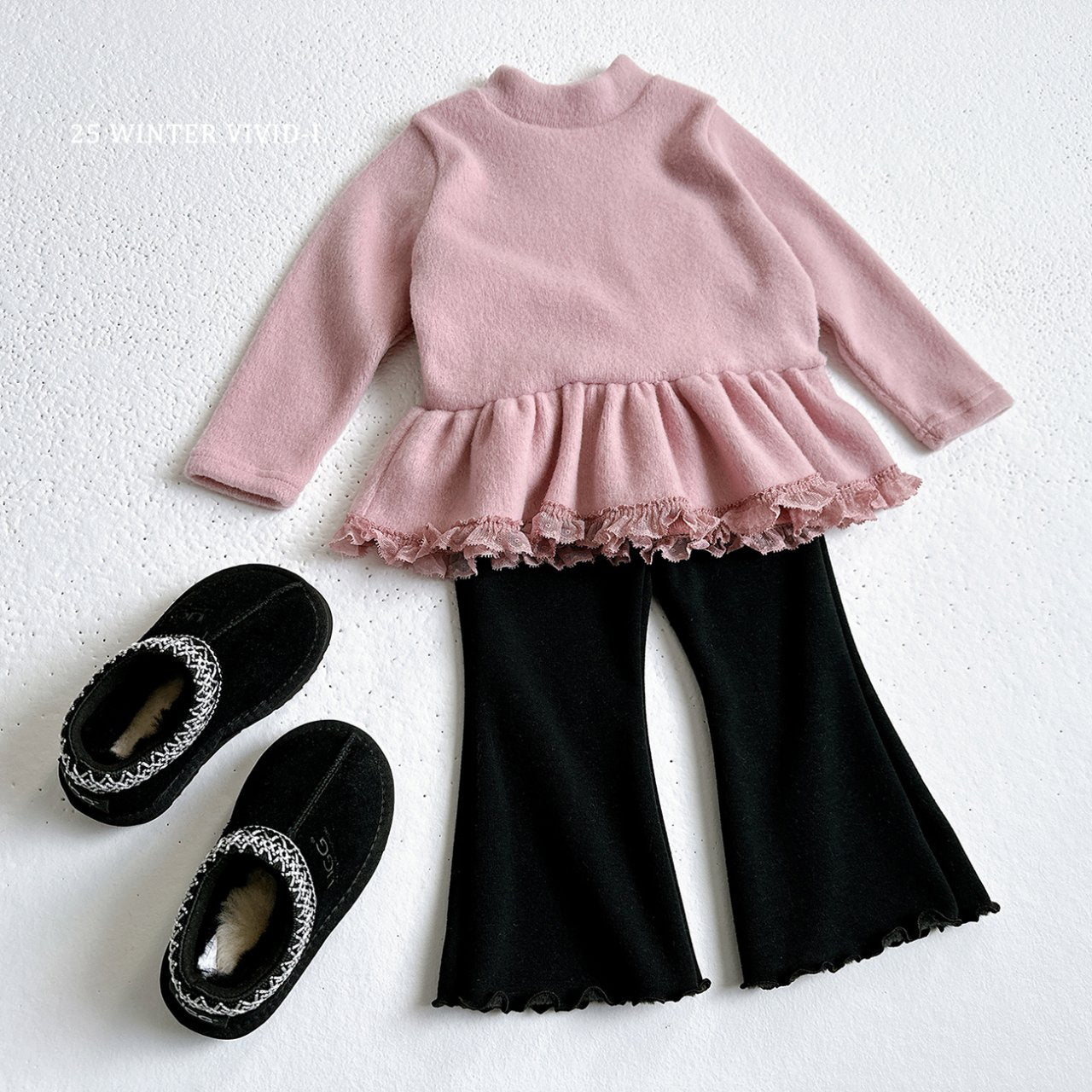 Winter plain flared pants