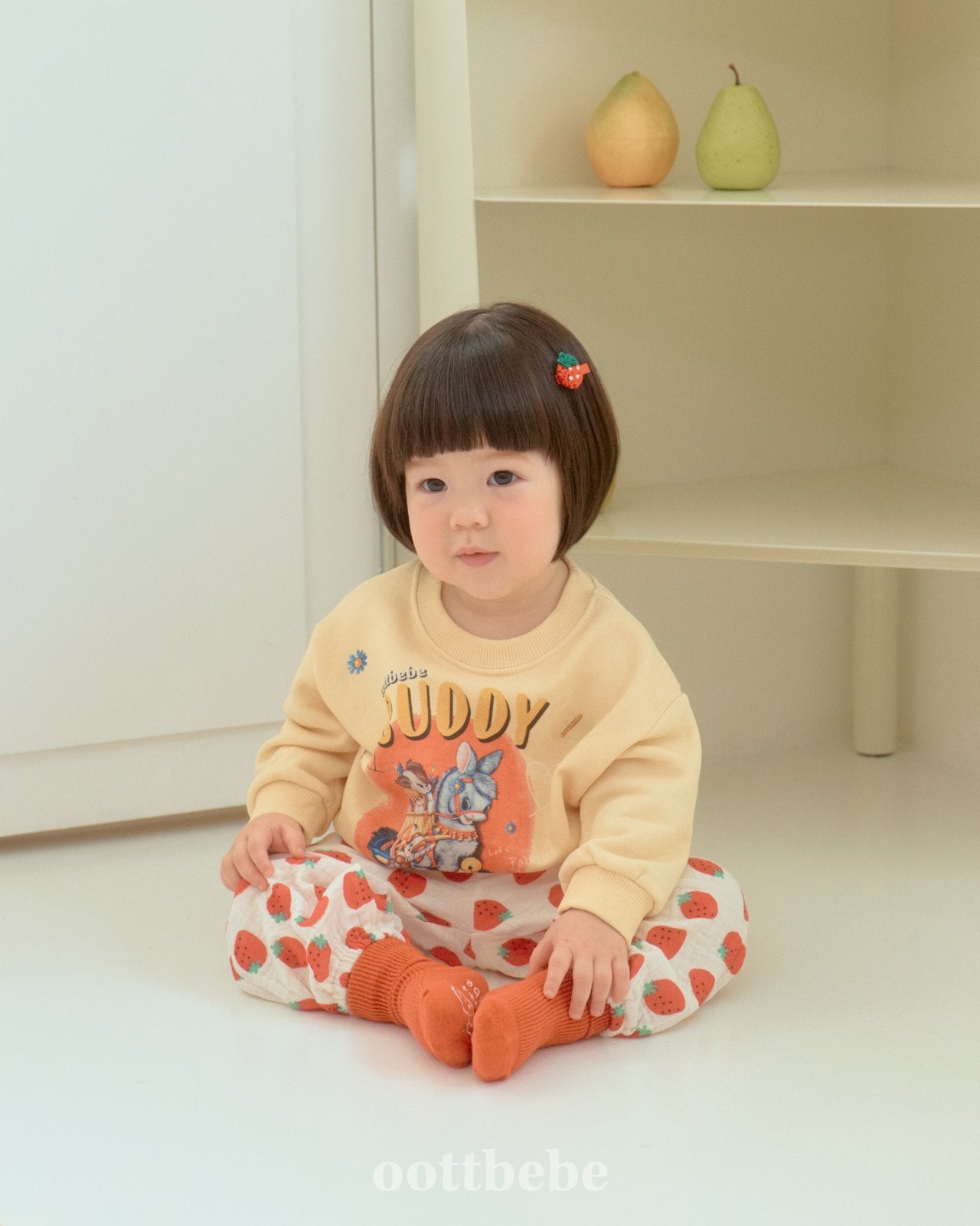 Veggie heart bear print pants