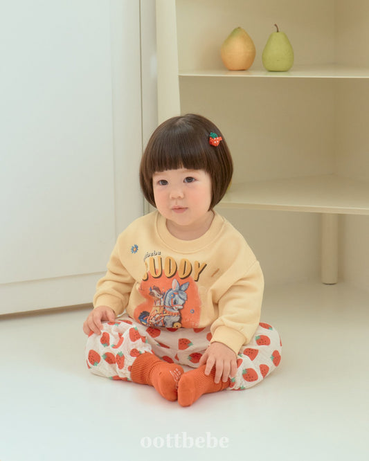 Veggie heart bear print pants