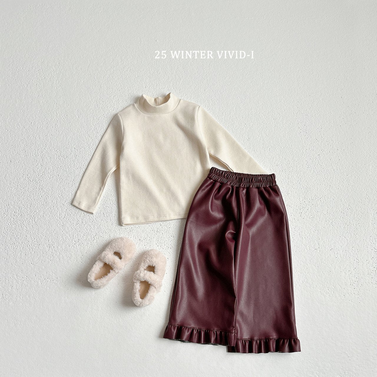 Leather frill pants