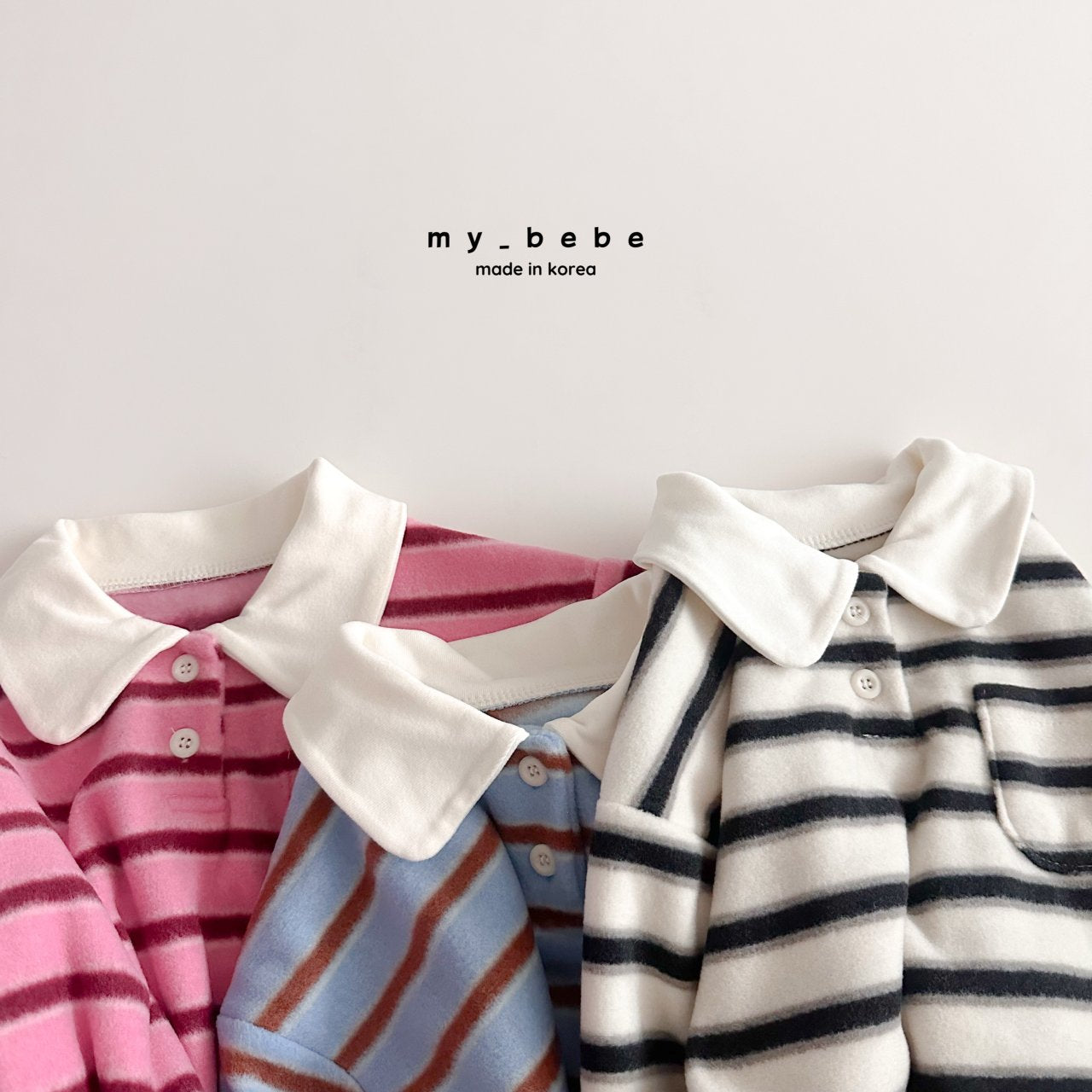 Striped collar fleece
