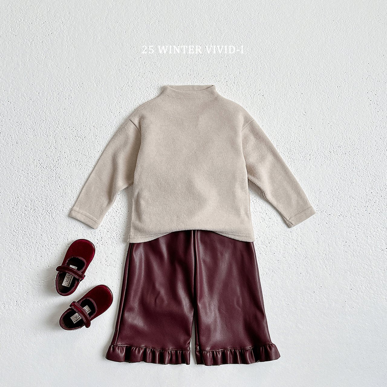 Leather frill pants