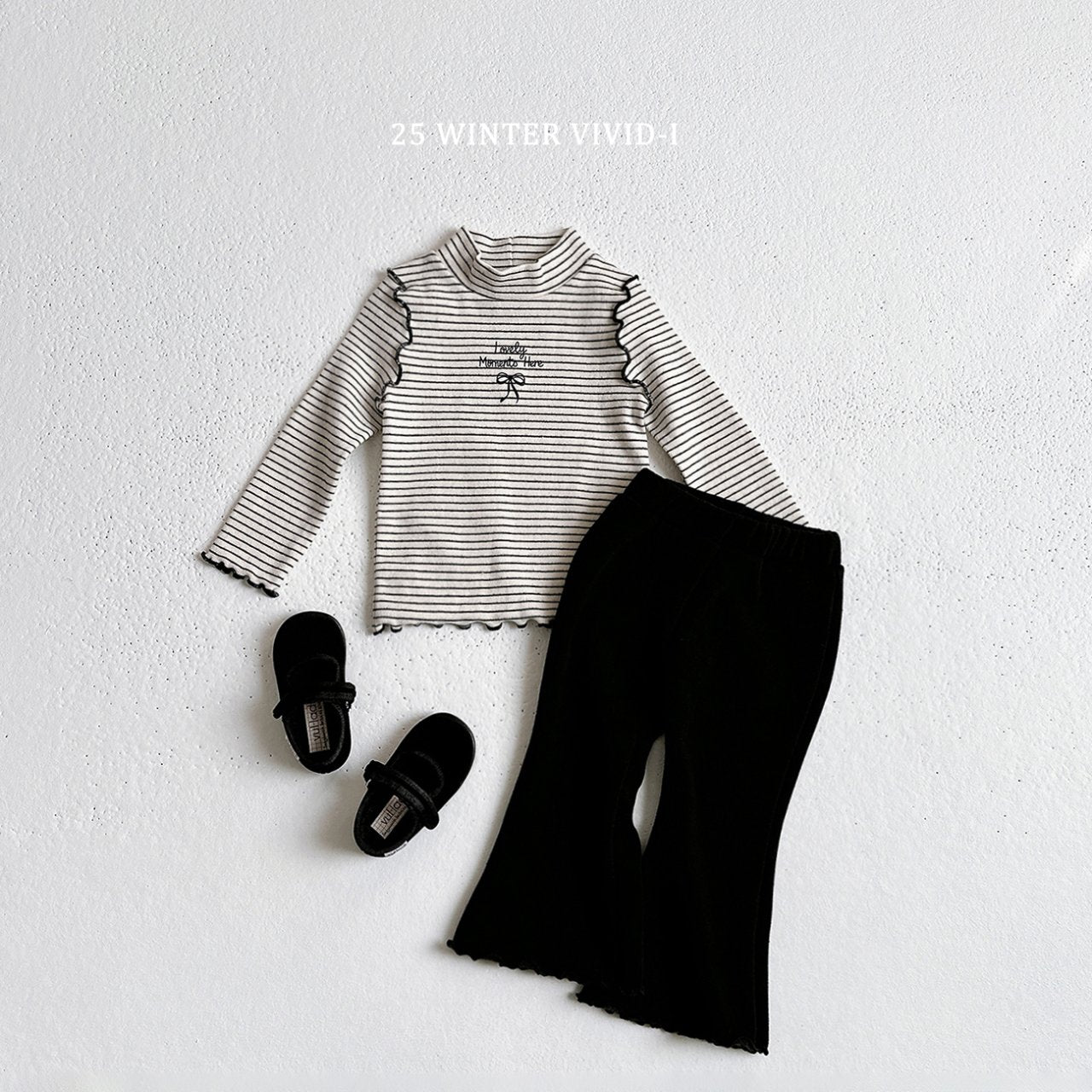 Winter plain flared pants