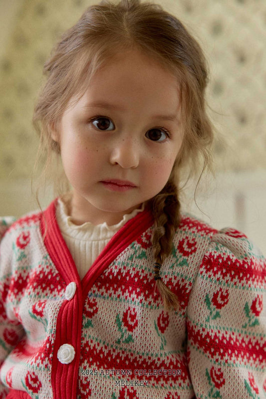 Striped rose cardigan
