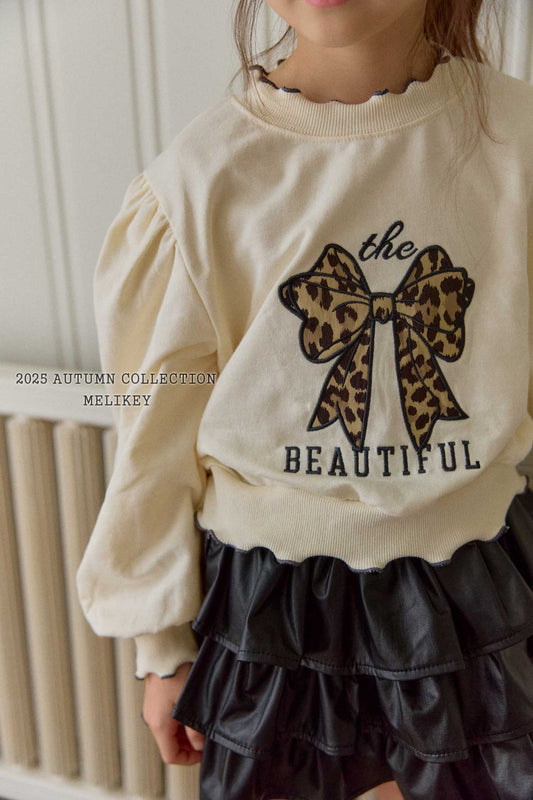 Leopard print ribbon sweatshirt