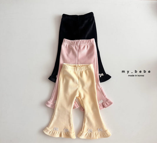 Velour frill bootcut