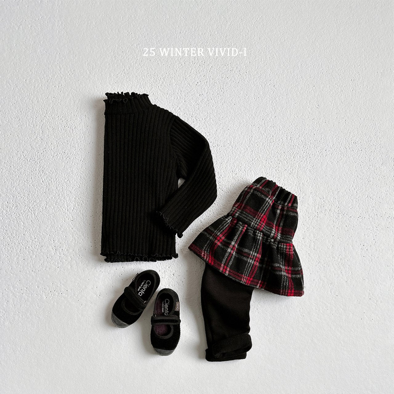Checkered skirt leggings