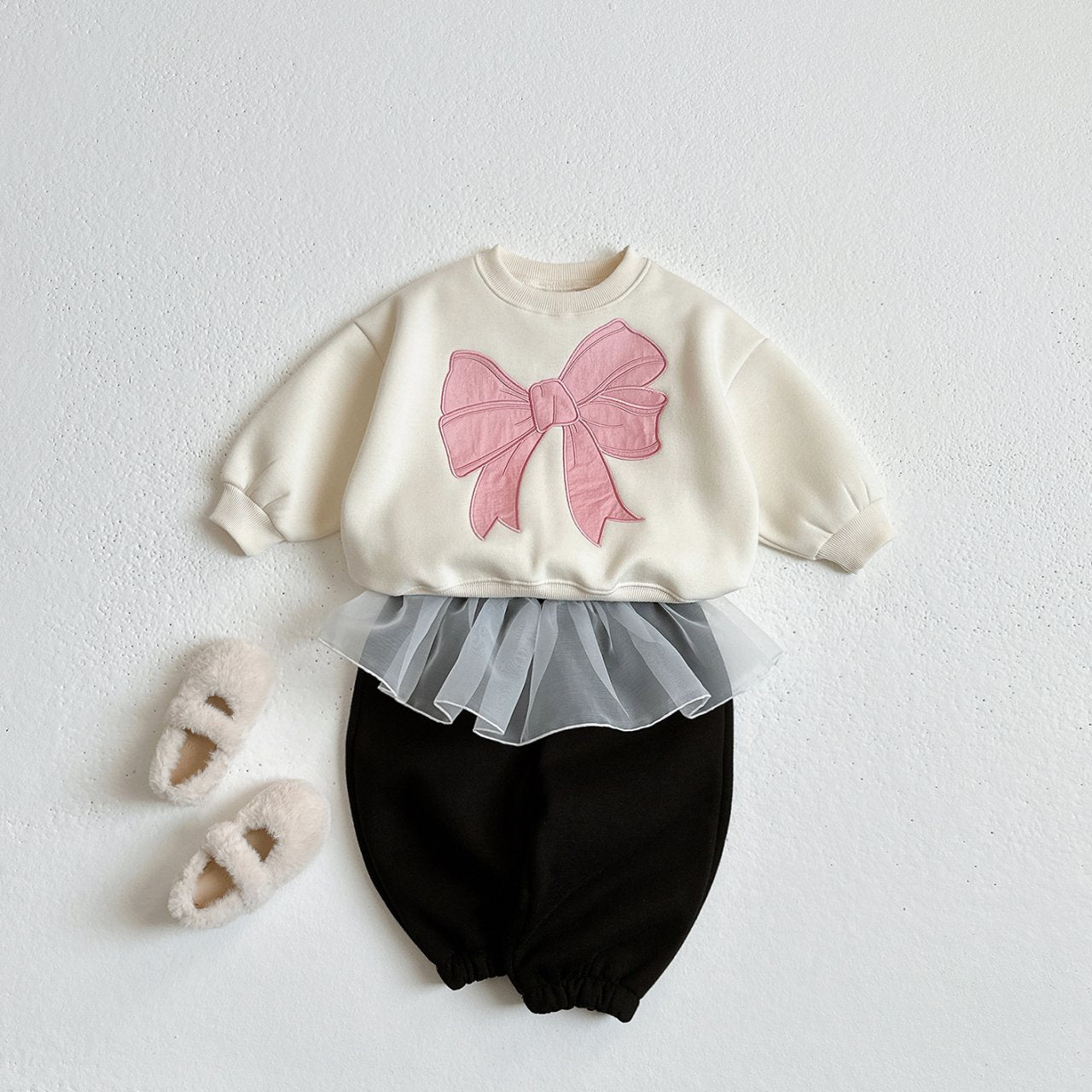 Fleece-lined chiffon skirt pants