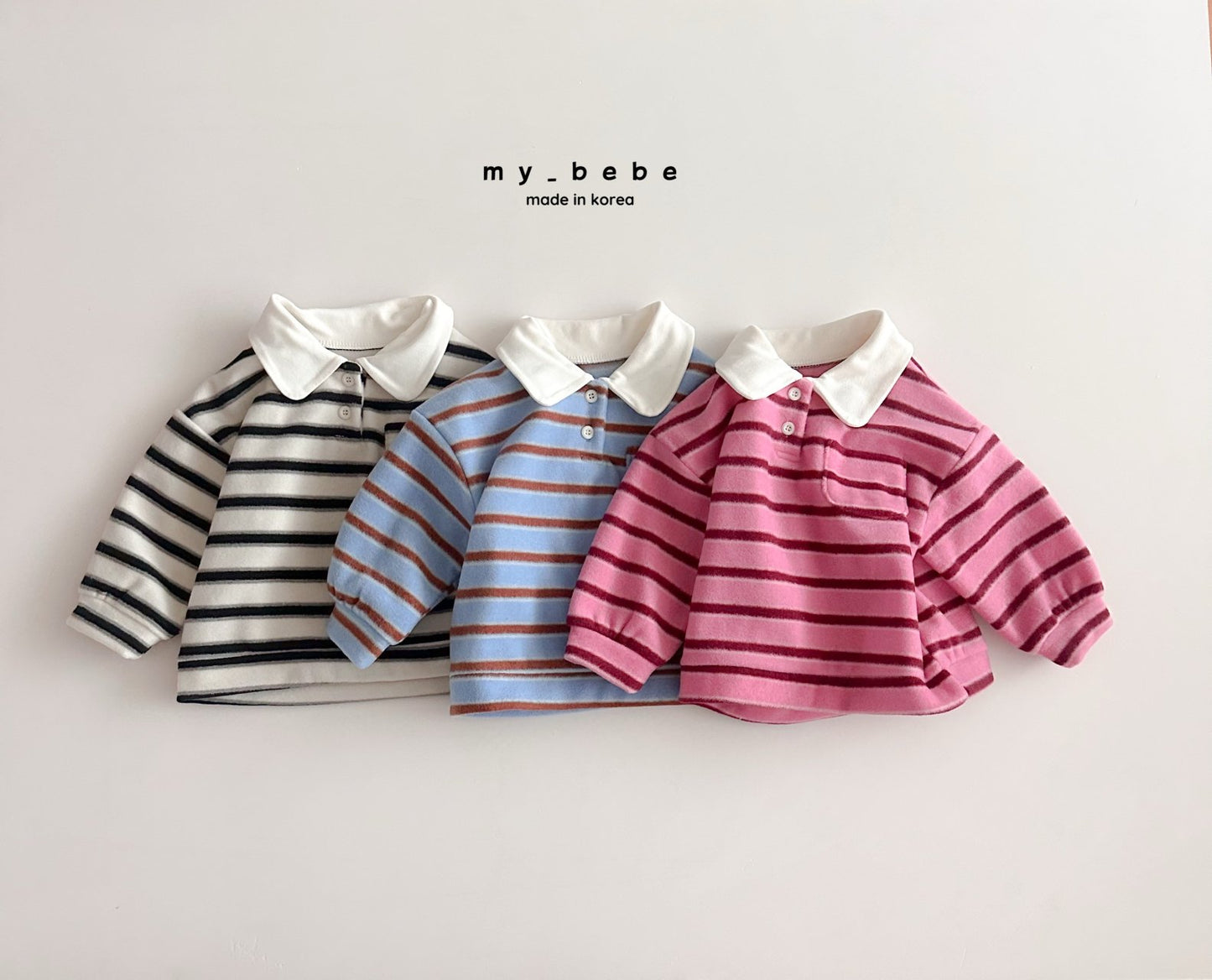 Striped collar fleece