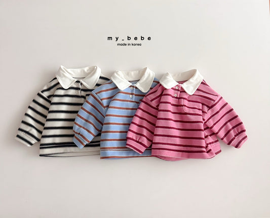 Striped collar fleece