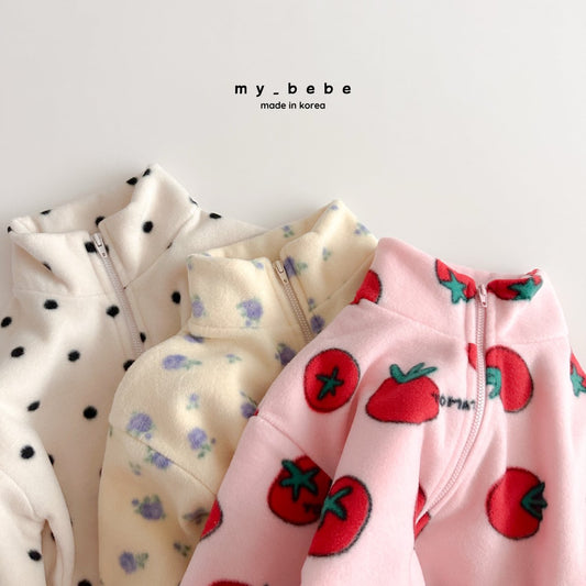 Printed fleece zip up