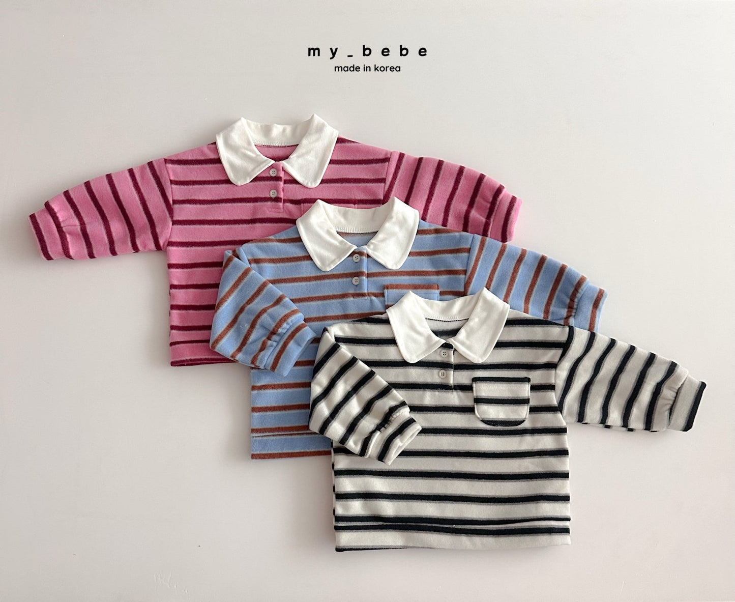 Striped collar fleece