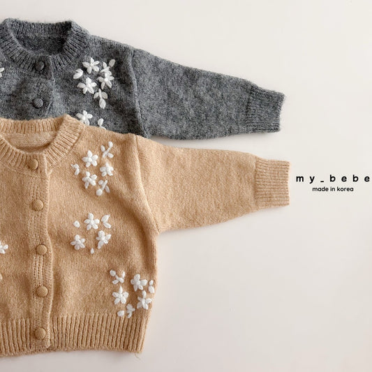 Floral embroidery cardigan