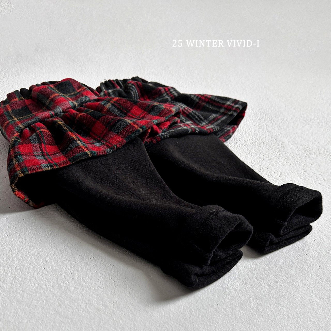 Checkered skirt leggings