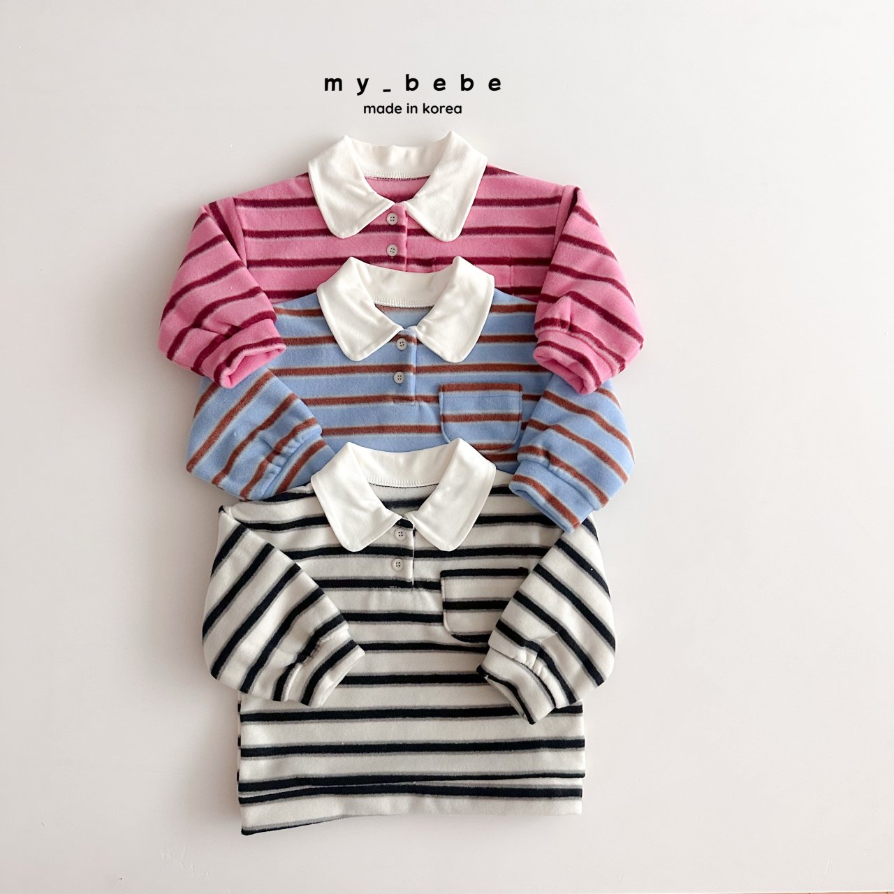 Striped collar fleece