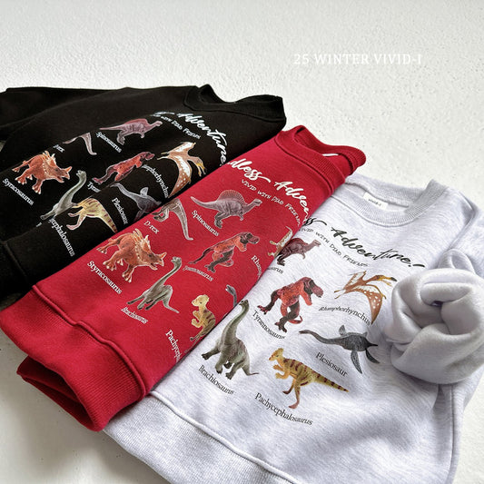 Fleece-lined mini dino sweatshirt