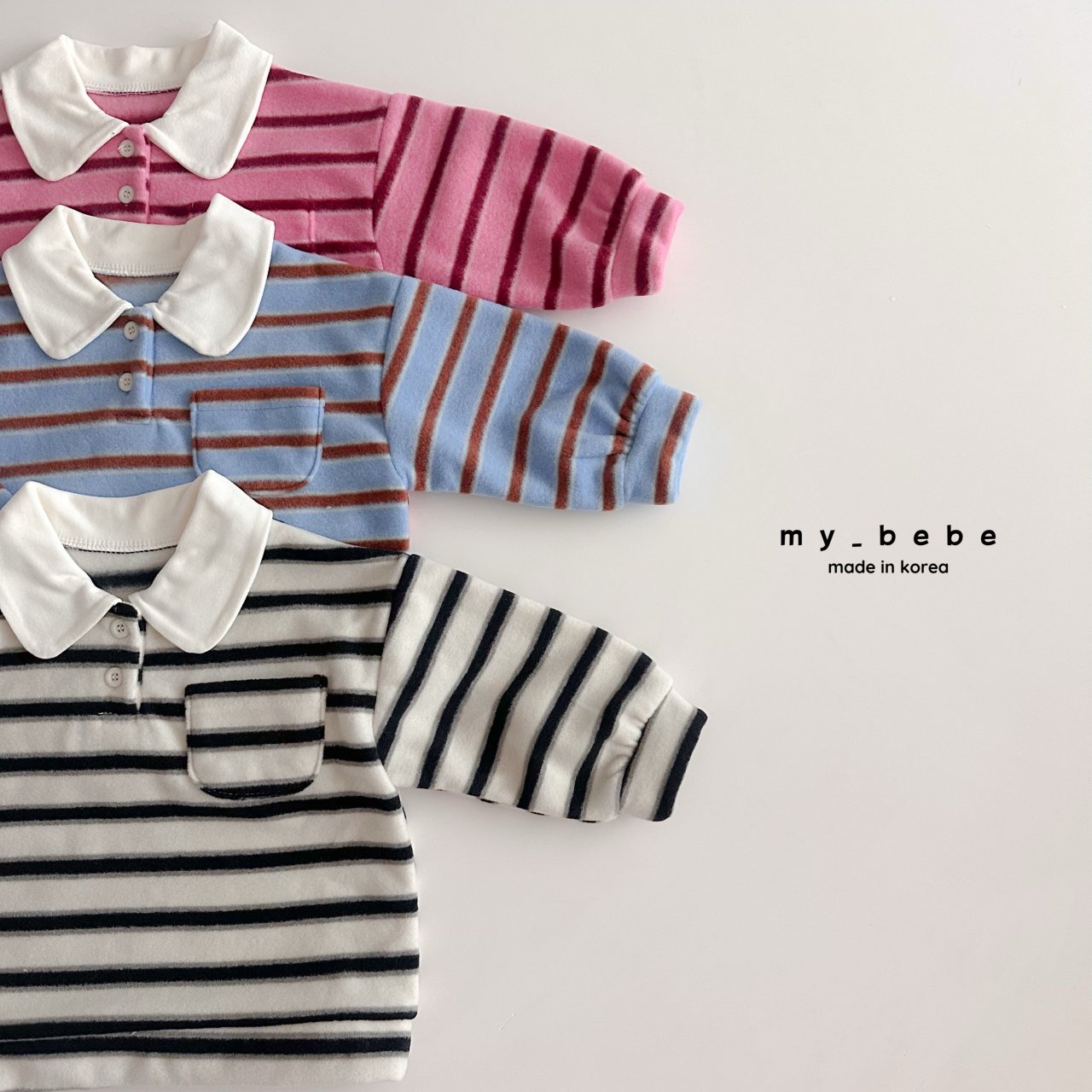 Striped collar fleece
