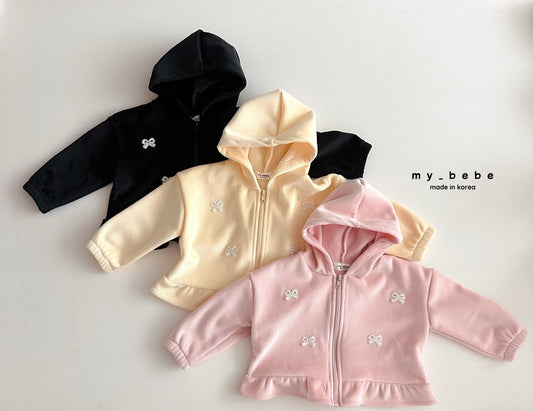Velour frill zip up