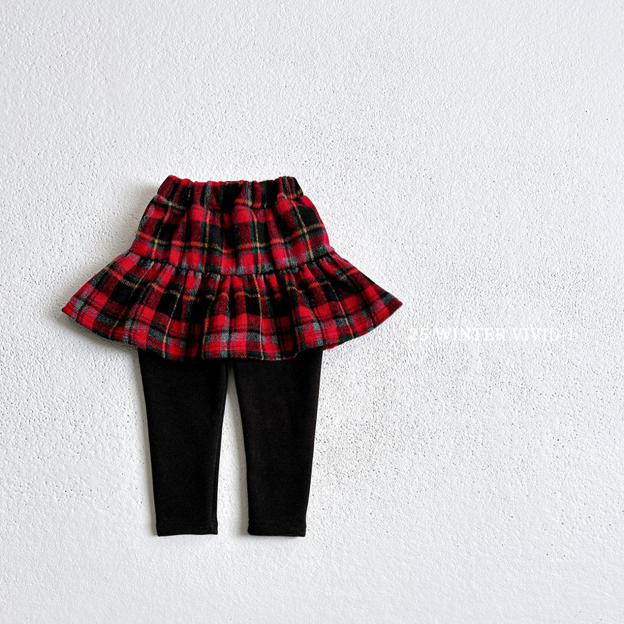 Checkered skirt leggings