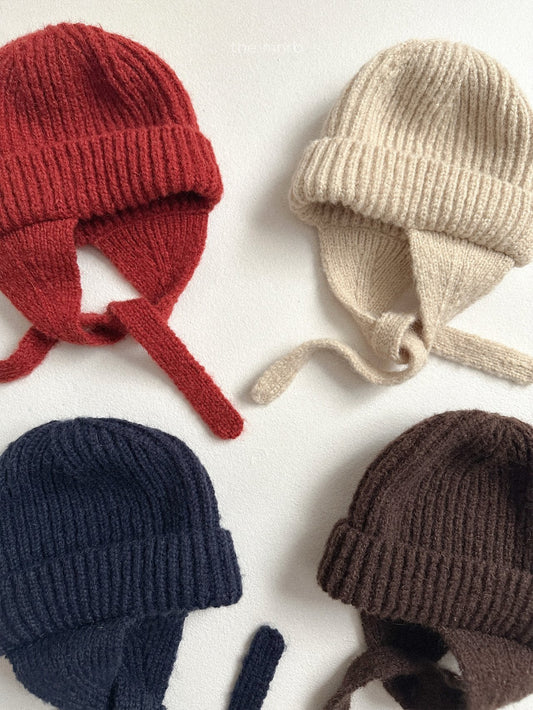Ear flap round beanie