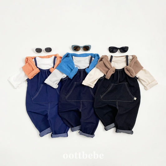 Indigo span overalls