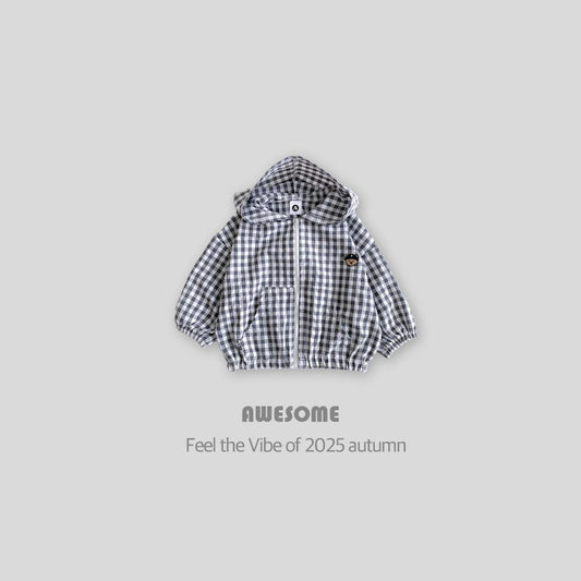 Checkered teddy bear windbreaker