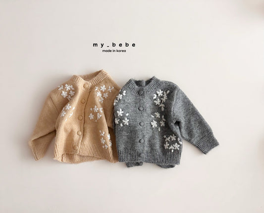 Floral embroidery cardigan