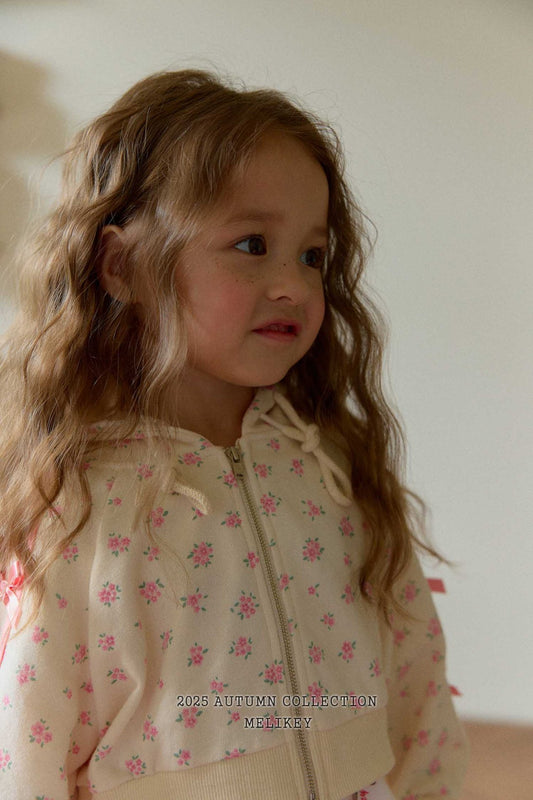 Floral ribbon hooded zipip