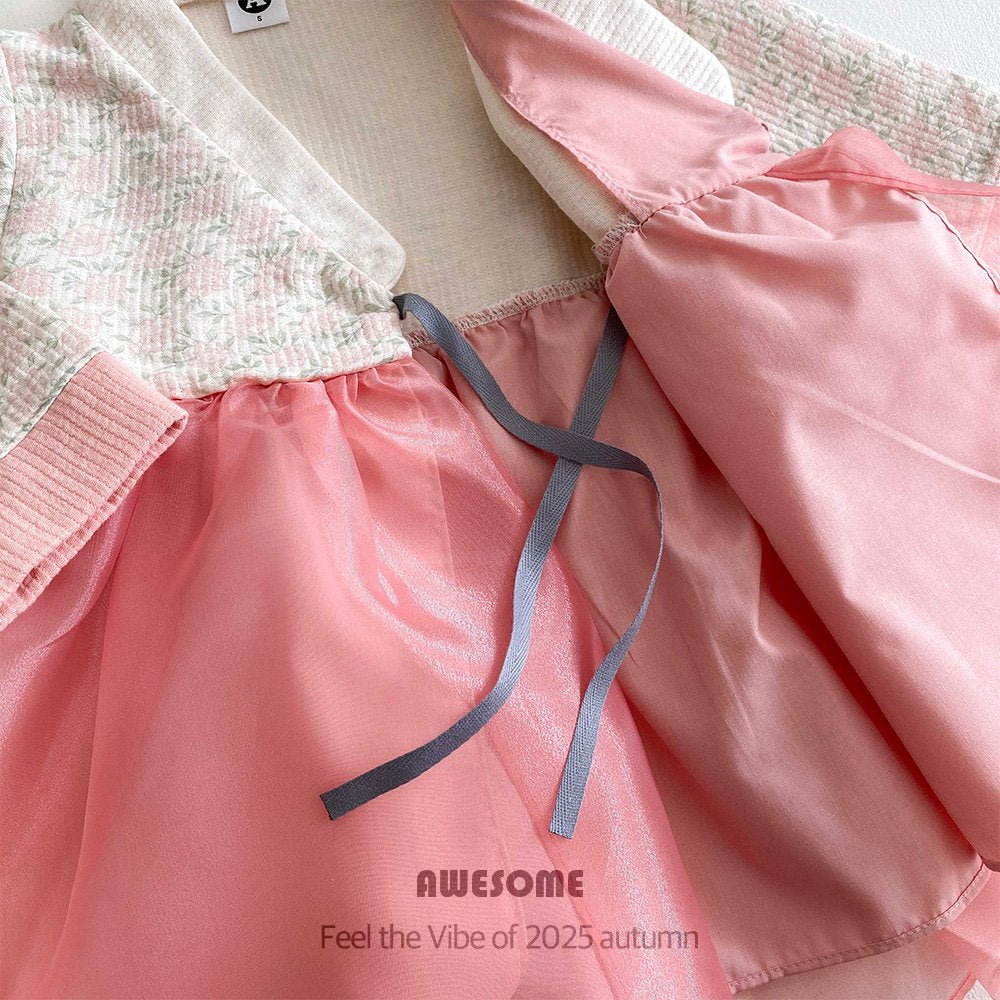 Pink floral hanbok