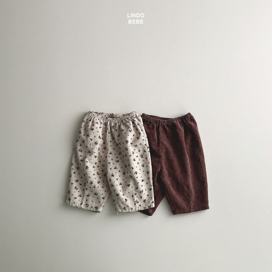 Double corduroy flower pants