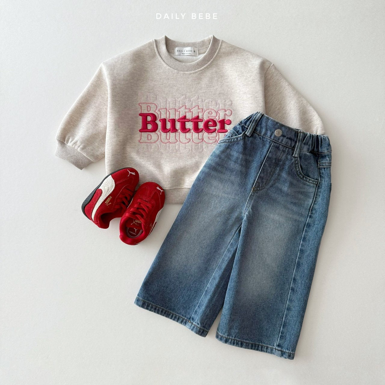 Butter embroidery sweatshirt