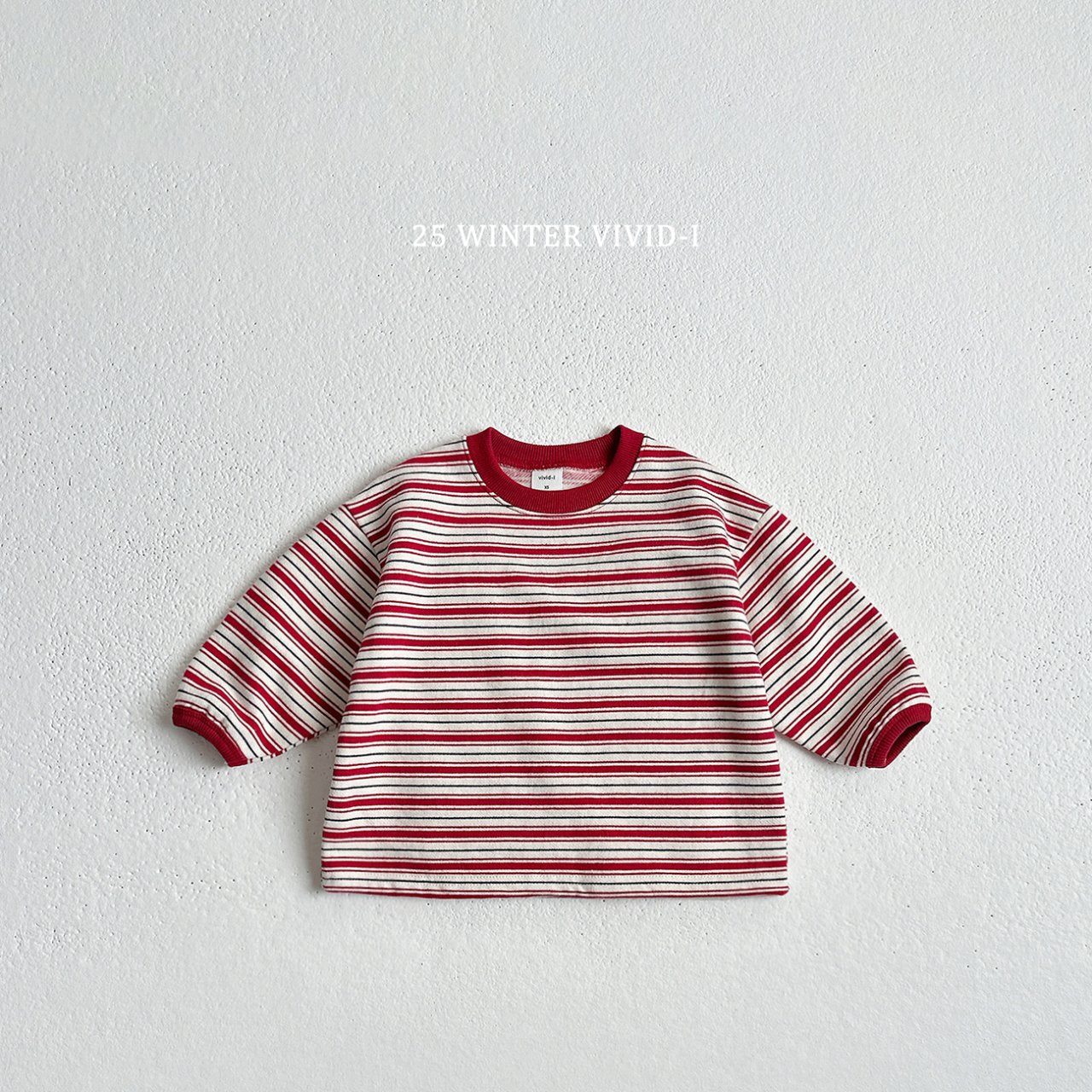 Fleece-lined multi-striped sweatshirt