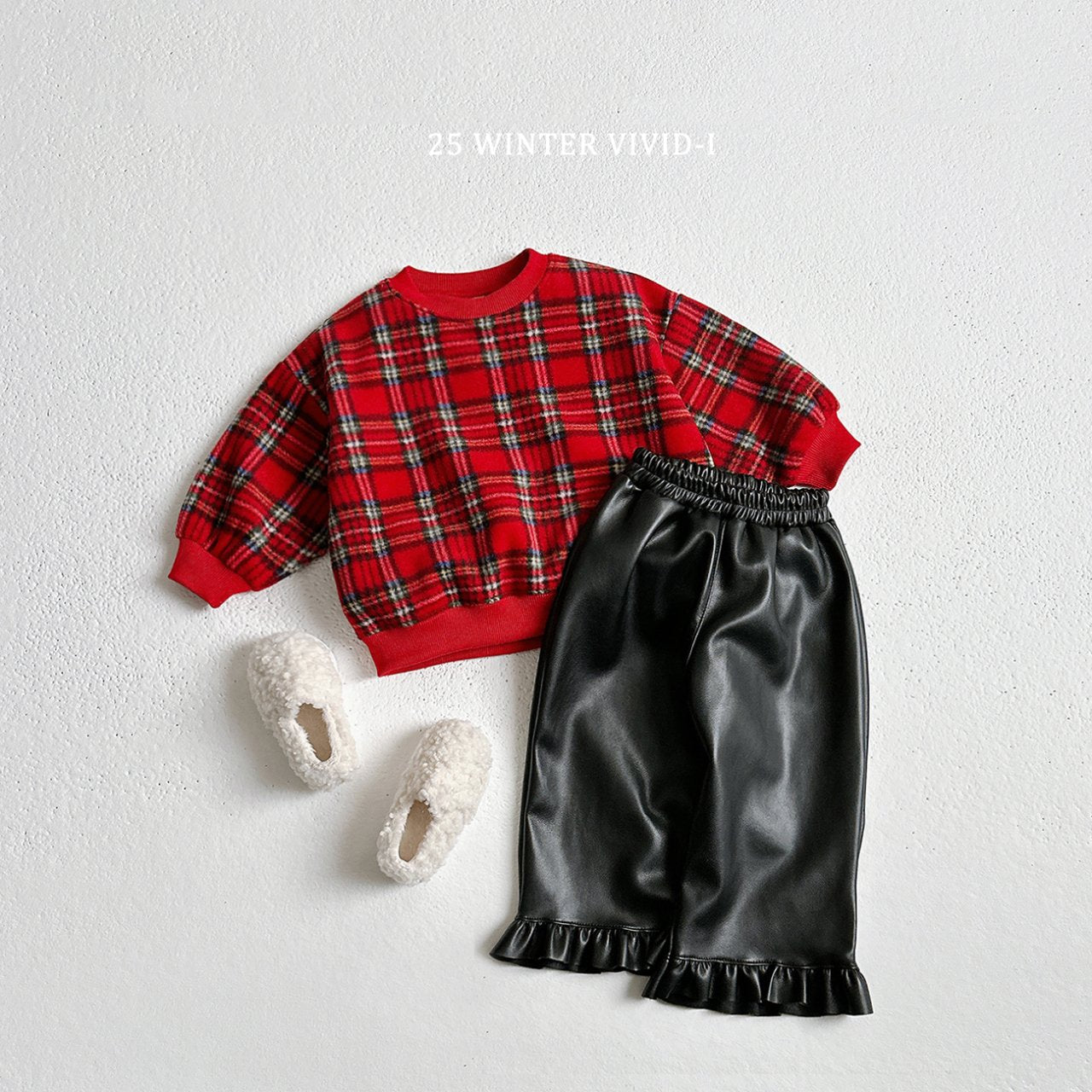 Leather frill pants