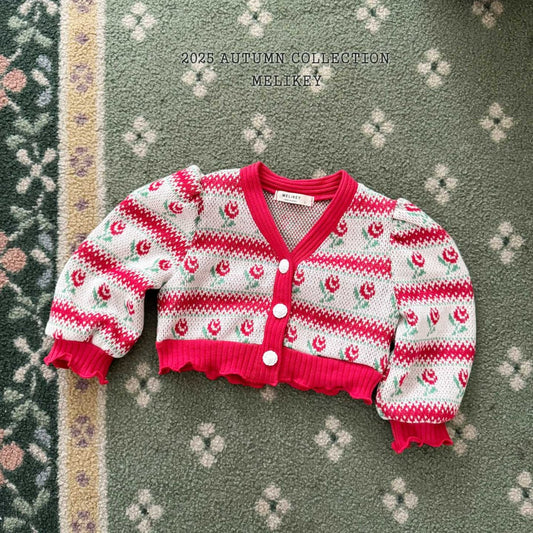 Striped rose cardigan
