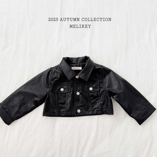 Leather short jacket