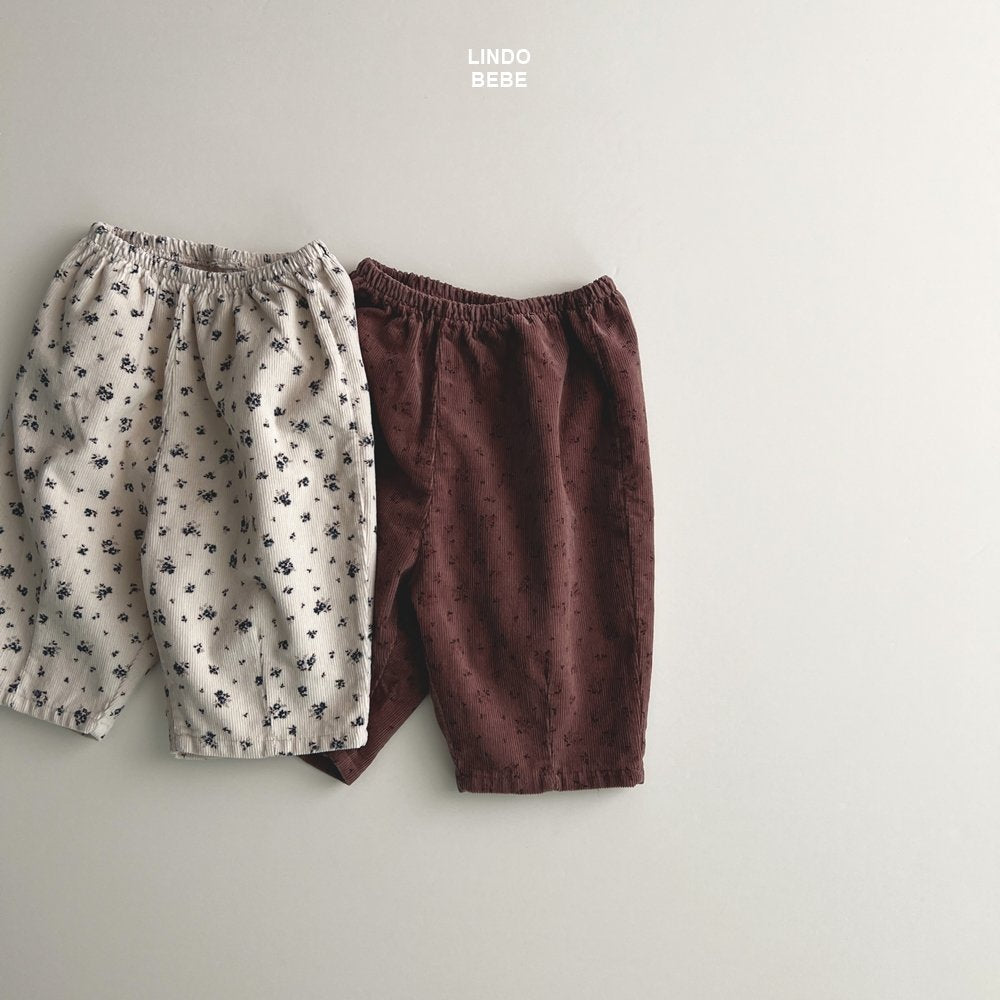 Double corduroy flower pants